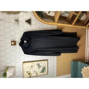 Softies Black Snuggle Cowl Full Length Lounger Dress - Size - 2X/3X